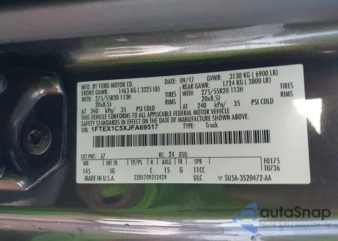 2018 Ford F150 Xl from USA, damaged, VIN 1FTEX1C5XJFA69517